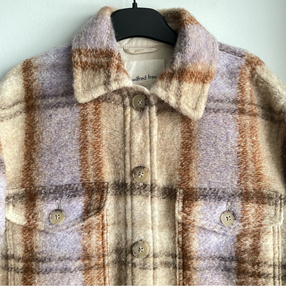 ARITZIA WILFRED FREE The Ganna Plaid Cropped Shirt Jacket - Picture 2 of 10